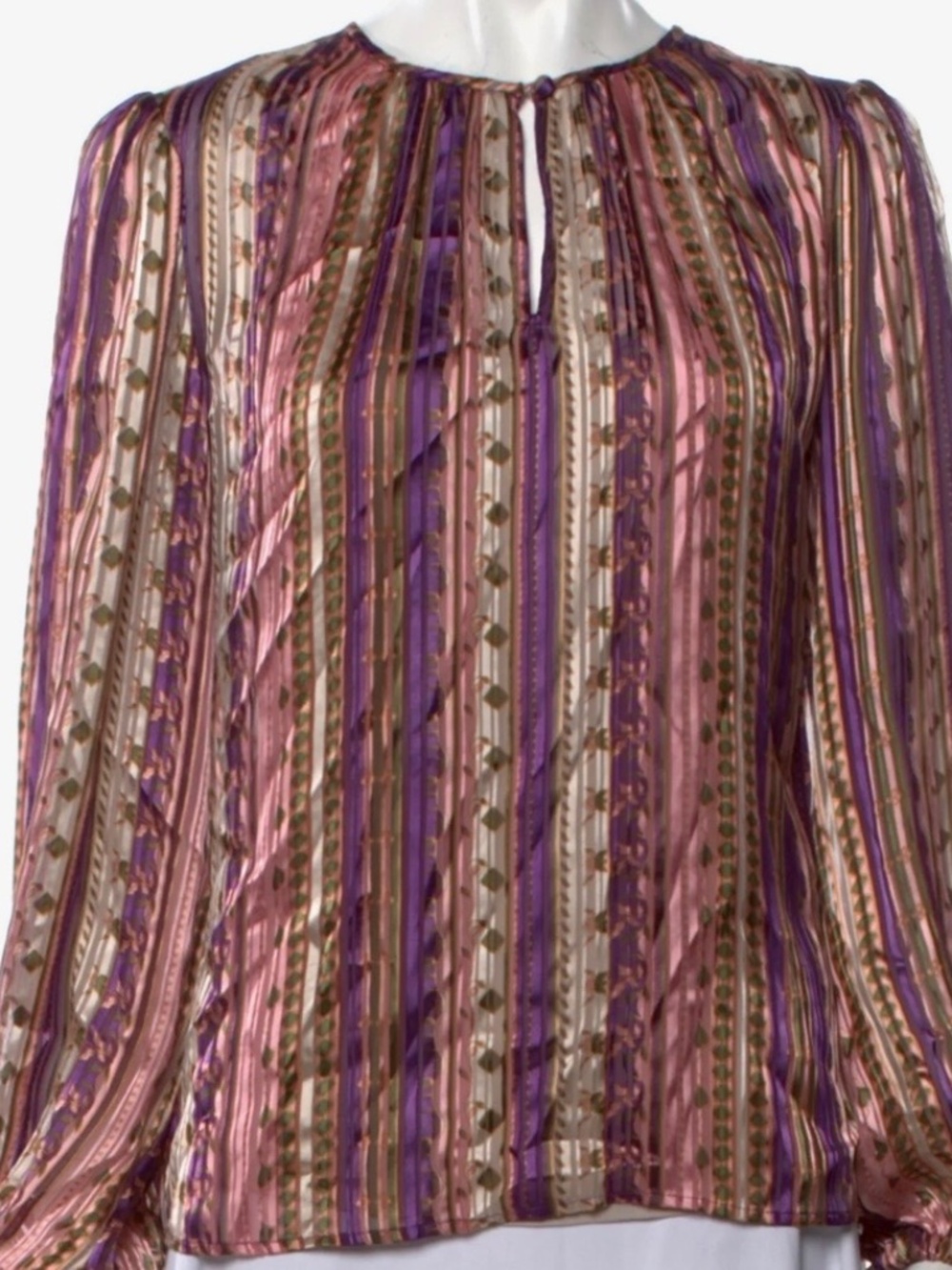 Tory Burch Multicolor Striped Blouse ORIGINAL PRICE over $200